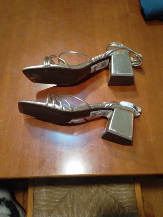 Zapatos de tacón dorados mujer talla 37