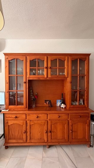 Mueble de salón / aparador con vitrinas de madera