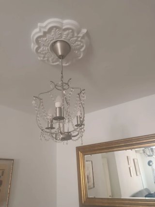 Lámpara de techo colgante de cristal y metal