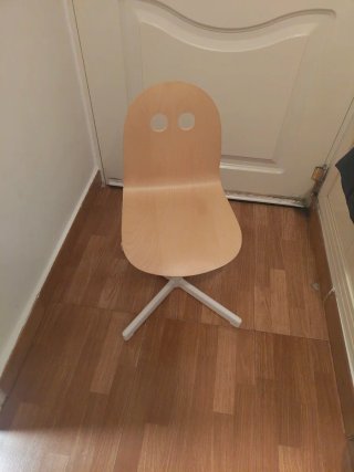 Silla de escritorio pequeña madera y metal