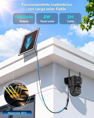 Cámara solar vigilancia exterior 4G LTE Ctronics