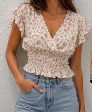 Mono beige de pierna ancha