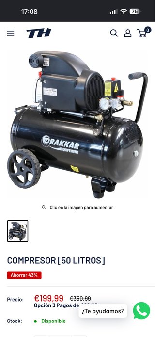 Compresor de aire Drakkar 50 litros