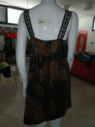 Abito rock animalier nero e marrone