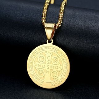 Cadena y medalla “San Benito” unisex