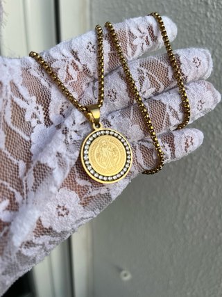 Cadena y medalla “San Benito” unisex