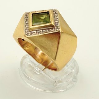 Anillo Diamantes Oro 18K; Talla 22; 12,05g