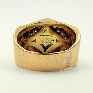 Anillo Diamantes Oro 18K; Talla 22; 12,05g