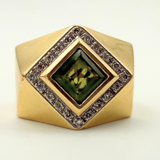 Anillo Diamantes Oro 18K; Talla 22; 12,05g