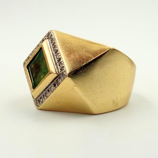 Anillo Diamantes Oro 18K; Talla 22; 12,05g