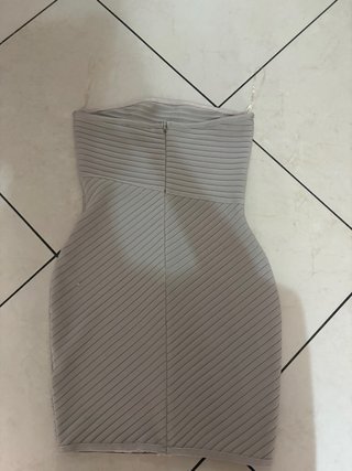 Vestito tubino fascia beige - Mini abito