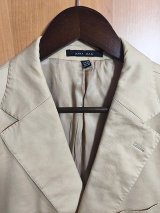 Americana Zara Man Beige algodón/seda
