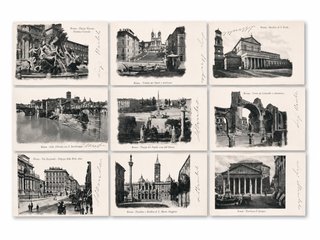 Set 21 Cartoline Roma Bianco Nero 1901