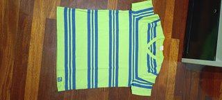 Camiseta Hollister Rayas Verde y Azul