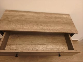 Mueble Entrada Recibidor Madera y Metal