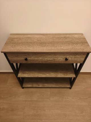 Mueble Entrada Recibidor Madera y Metal
