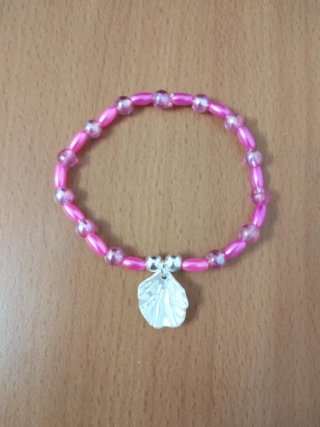 Lote 6 pulseras elásticas de 19 cm con concha