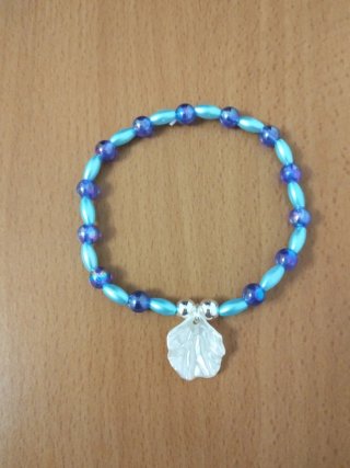 Lote 6 pulseras elásticas de 19 cm con concha