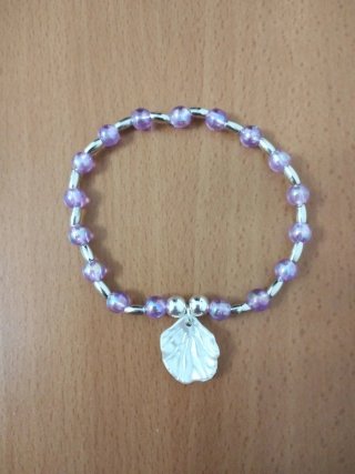 Lote 6 pulseras elásticas de 19 cm con concha