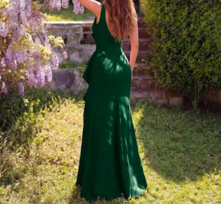 Vestido de fiesta verde elegante