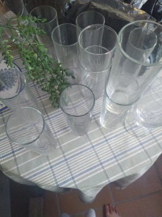 Lote 3 vasos altos de cristal