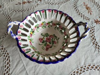 Cesta porcelana pintada a mano