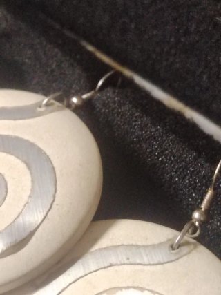 Pendientes hippies beige y plata