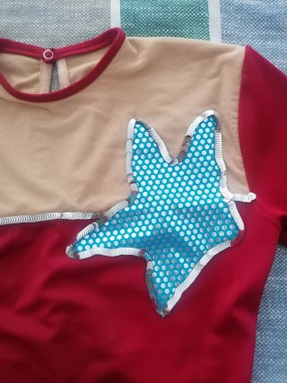 Mallot gimnasia rítmica granate y beige talla S-M