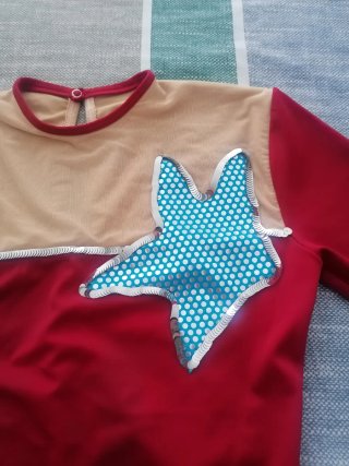 Mallot gimnasia rítmica granate y beige talla S-M