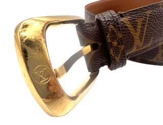 Cinturón Louis Vuitton Marrón y Dorado