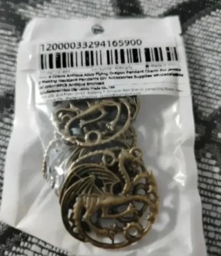 Colgantes Dragón Antiguo Bronce Dorado