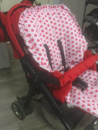 Carrito de bebé rojo