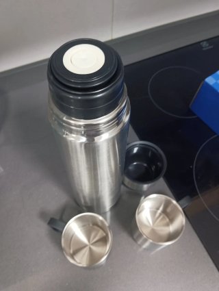 Set Termo 1000ml y 2 Tazas 220ml Inox