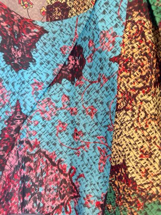 Falda larga estampada patchwork nueva