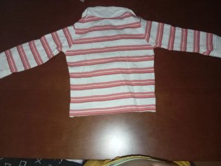 Polo rayas rojiblancas 6-9 meses