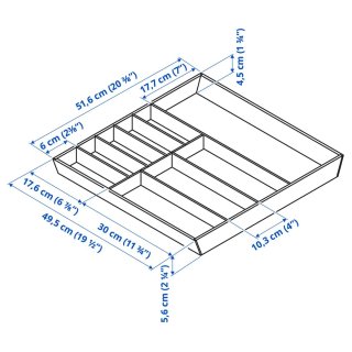 Bandeja cubiertos IKEA bambú 51.6 × 49.5 cm