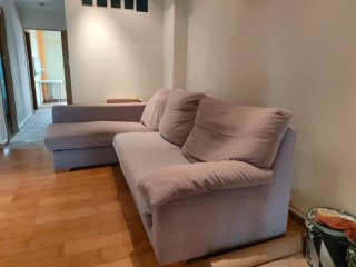 Sofá modular chaise longue tela