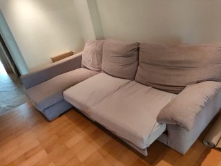 Sofá modular chaise longue tela
