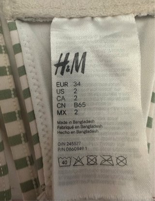 Bikini H&M Talla 36/38 Verde y Beige