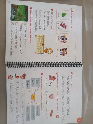 Libro de texto, cuaderno y lectoescritura