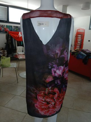 Abito in raso con stampa floreale