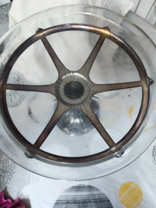 Frutero Art Deco Cristal y Metal