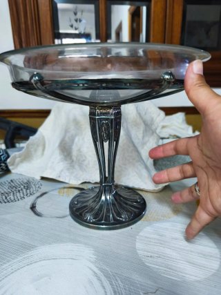Frutero Art Deco Cristal y Metal