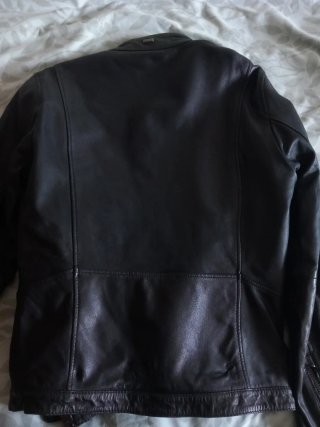Chaqueta cuero Mango negra