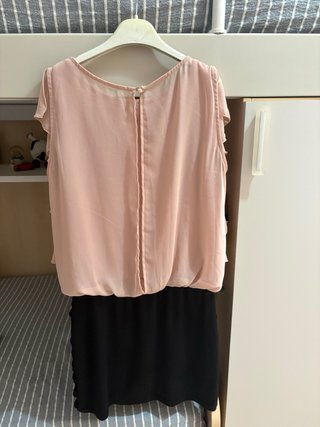 Abito Rinascimento Bicolore Rosa Nero XL