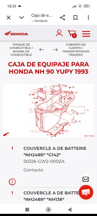 Honda Yupi NH90 Caja Equipaje