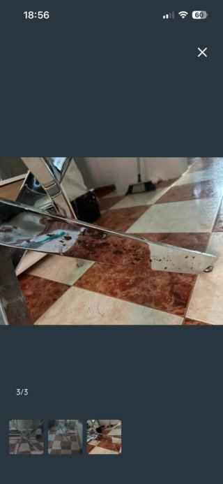 Mesa de centro cristal y metal