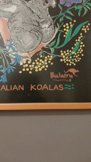 Cuadro Koalas Marco Madera 53x42cm