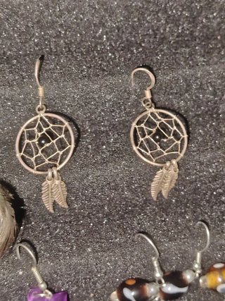 Pendientes vintage multicolor y plateados