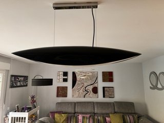 Lámpara de techo moderna negra y plateada